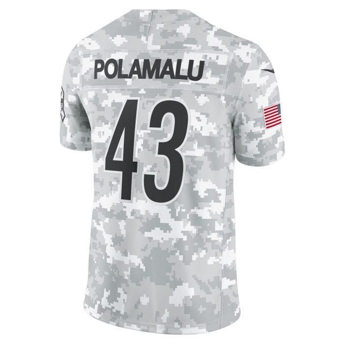 Leino P.Steelers #43 Troy Polamalu Vapor F.U.S.E Limited Salute to Service  Jersey