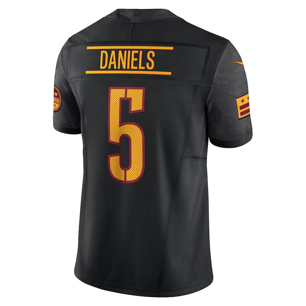 Leino W.Commanders #5 Jayden Daniels Black Puhics Vapor F.U.S.E. Limited Jersey