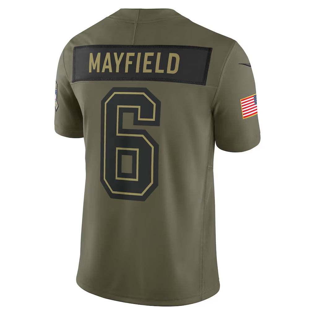 Leino TB.Buccaneers #6 Baker Mayfield Olive  2025 Salute to Service Limited Jersey