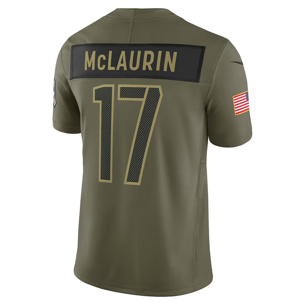 Leino W.Commanders #17 Terry McLaurin Olive Puhics 2025 Salute to Service Limited Jersey