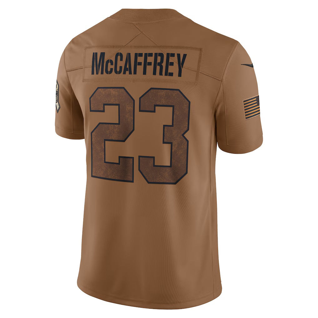 Leino SF.49ers #23 Christian McCaffrey Brown  Salute To Service Limited Jersey