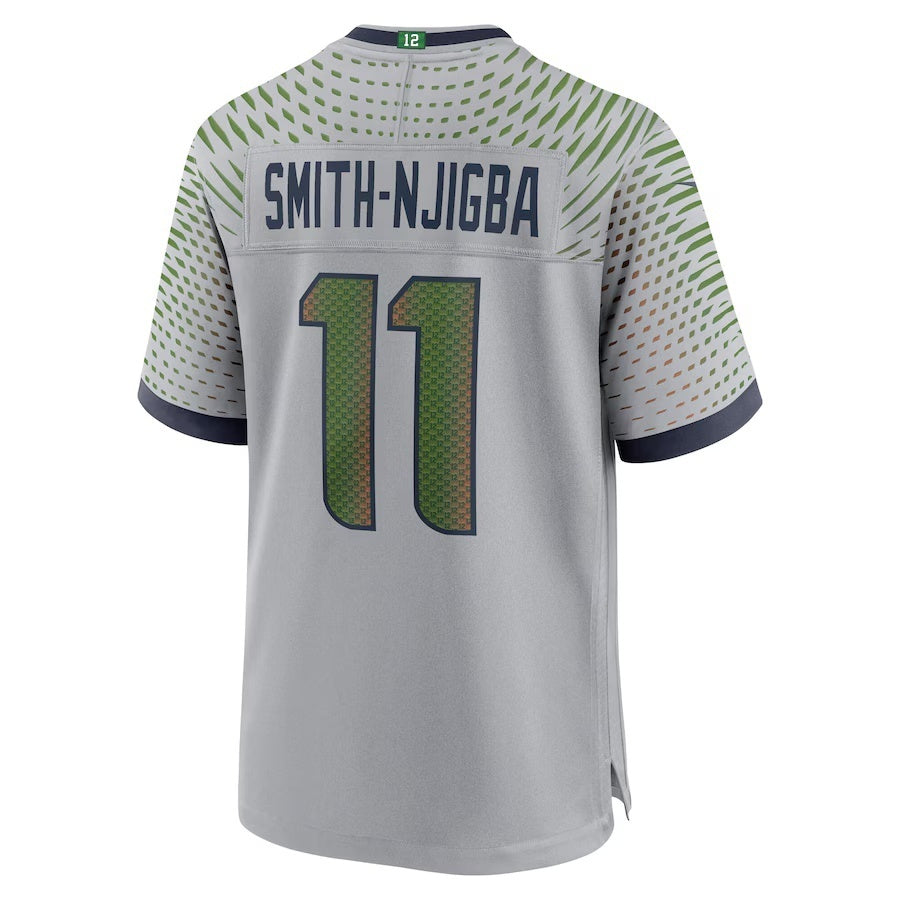 Leino S.Seahawks #11 Jaxon Smith-Njigba 2025 Rivalries Collection Game Jersey - Wolf Gray