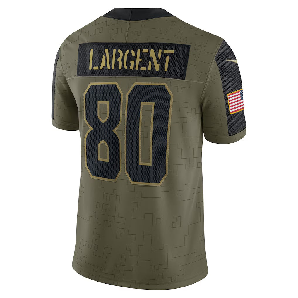 Leino S.Seahawks #80 Steve Largent Olive  Salute To Service Retired Player Limited Jersey