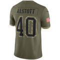 Leino TB.Buccaneers #40 Mike Alstott Olive  Salute To Service Retired Player Limited Jersey