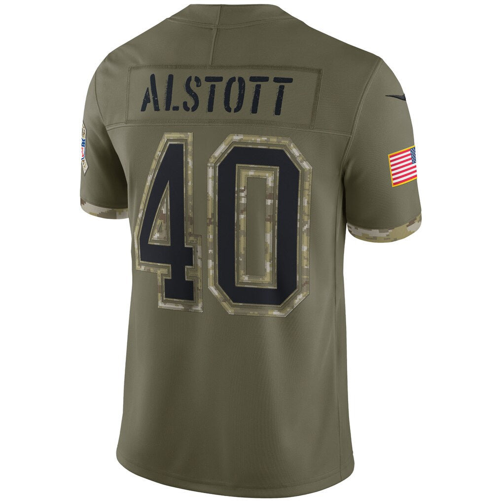 Leino TB.Buccaneers #40 Mike Alstott Olive  Salute To Service Retired Player Limited Jersey