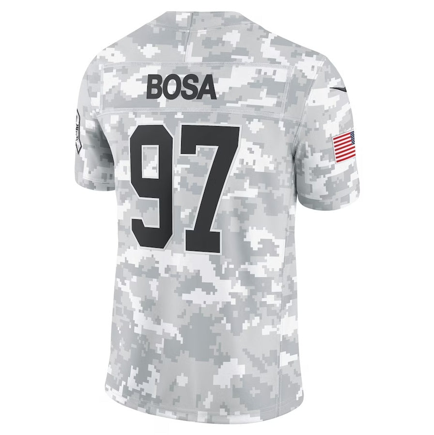 Leino SF.49ers #97 Nick Bosa Arctic Camo  2024 Salute to Service Limited Jersey