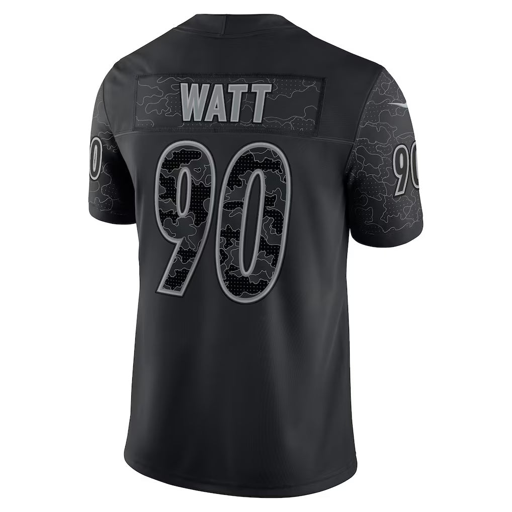 Leino P.Steelers #90 T.J. Watt Black  RFLCTV Limited Jersey