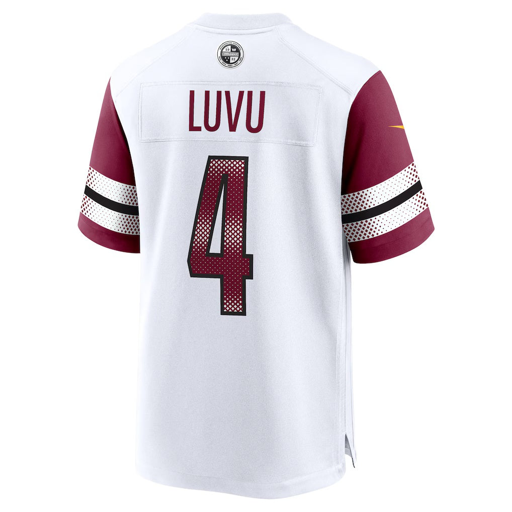 Leino W.Commanders #4 Frankie Luvu White Puhics Game Jersey 2