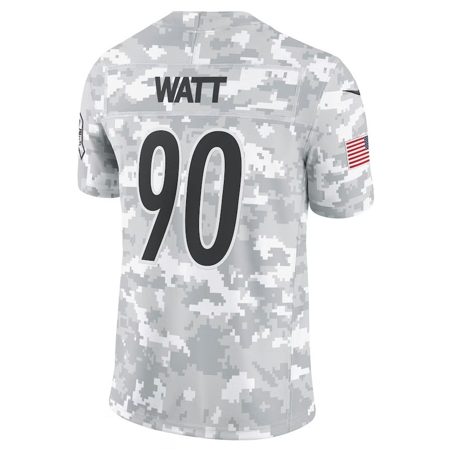 Leino P.Steelers #90 T.J. Watt Arctic Camo  2024 Salute to Service Limited Jersey